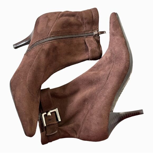 BCBGirls PL Shelly Faux Suede Booties in the Size 8.5M in Chocolate Brown Color - Picture 11 of 11